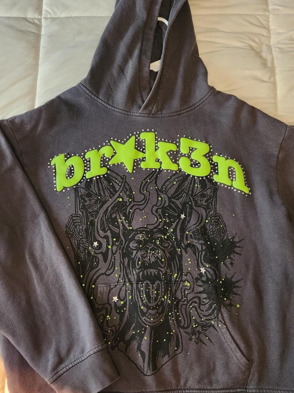 prk3n Neon Green Logo Zip-Up Hoodie - Women's Sweater